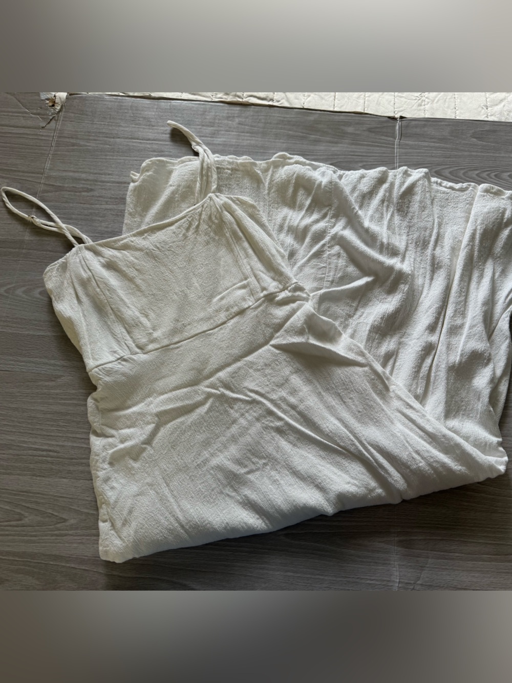 Fashion Nova Cream Spaghetti Strap Textured Dress